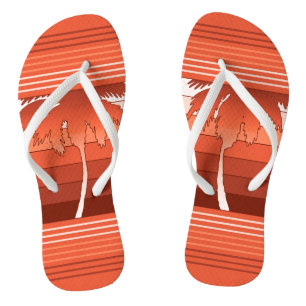 Hilo Hawaiian Palms Striped Flip Flops