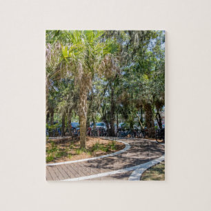 hilton head georgia beach and ocean with palm tre jigsaw puzzle