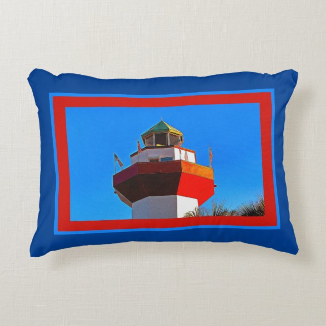 Hilton Head Harbour Town Lighthouse Accent Pillow (Front)