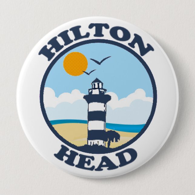 Hilton Head Island. 4 Inch Round Button (Front)
