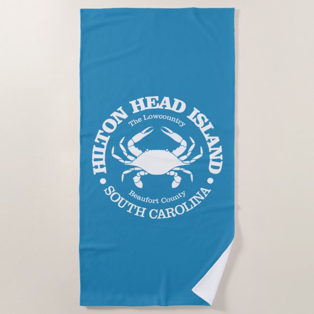 Hilton Head Island (crab) Beach Towel (Front)
