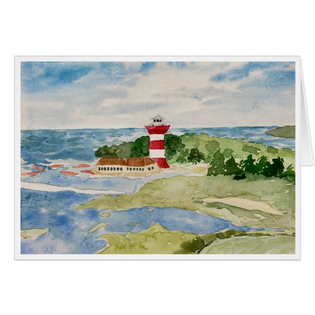 Hilton Head Island Harbour Town Lighthouse Card (Front Horizontal)