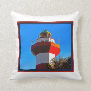 Hilton Head Island Harbour Town Lighthouse Throw Pillow