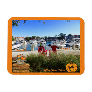 Hilton Head Island Harbour Town Marina Hello Fall Magnet