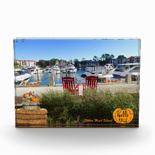Hilton Head Island Harbour Town Marina Hello Fall Photo Block