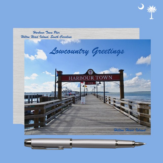 Hilton Head Island Harbour Town Pier Sea Pines Postcard (Creator Uploaded)