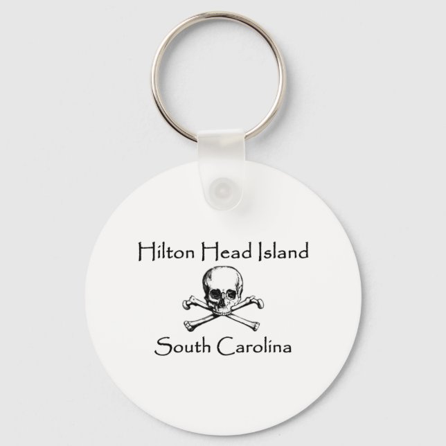 Hilton Head Island Jolly Roger Logo Keychain (Front)