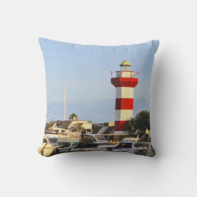 Hilton Head Island lighthouse, 2 views on pillow (Front)