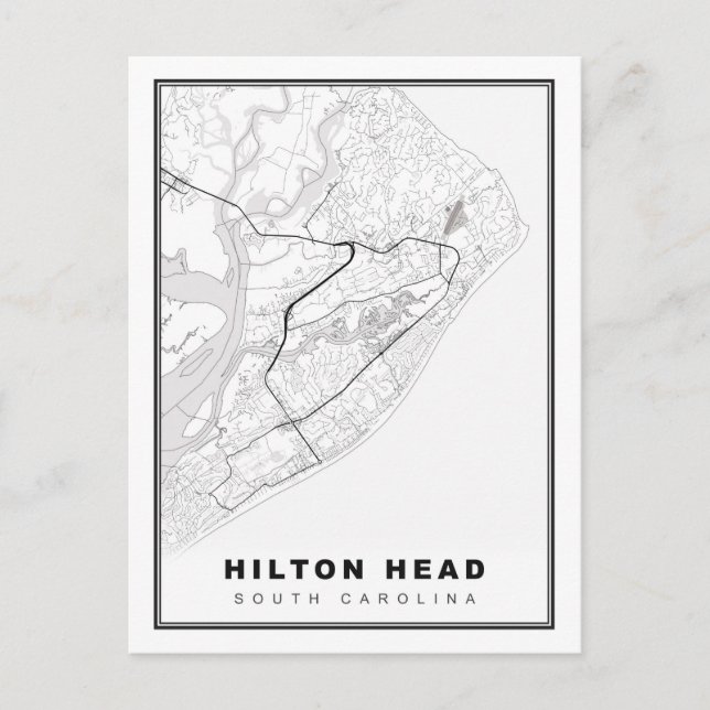 Hilton Head Island Map Postcard (Front)