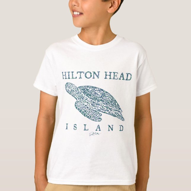 Hilton Head Island, SC, Gliding Sea Turtle T-Shirt (Front)
