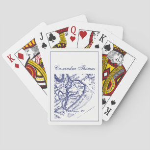  Hilton Head Island SC Vintage Map Navy Blue Playing Cards