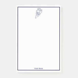 Hilton Head Island SC Vintage Map Navy Blue Post-it Notes