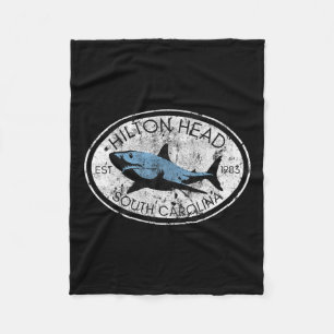 Hilton Head Island South Carolina Fishing Shark Fi Fleece Blanket