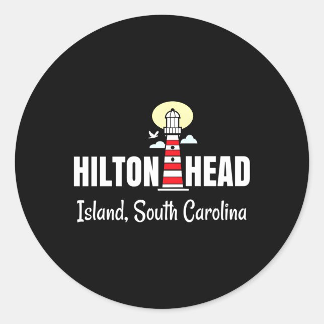 Hilton Head Island South Carolina Lighthouse Classic Round Sticker (Front)