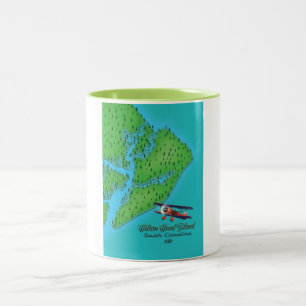 Hilton Head island South Carolina Map Two-Tone Coffee Mug