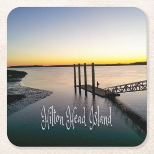 Hilton Head Island South Carolina Square Paper Coaster
