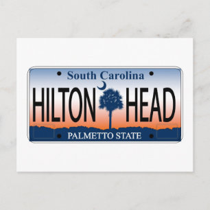 HILTON HEAD License Plate Postcard