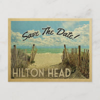 Hilton Head Save The Date Vintage Beach Nautical