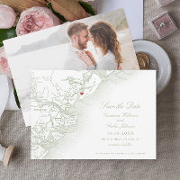 Hilton Head SC Map Elegant Sage Green Wedding