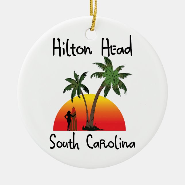 Hilton Head South Carolina Ceramic Ornament (Front)