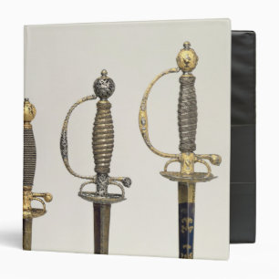 Hilts of three French swords: one of steel Binder