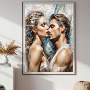 Him and Her: Minimalist Connection Canvas Print