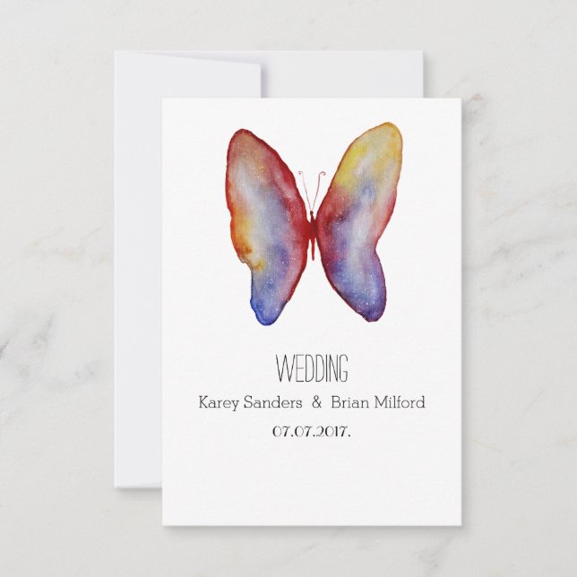 Him and Her Wedding Invitation Butterfly (Front)