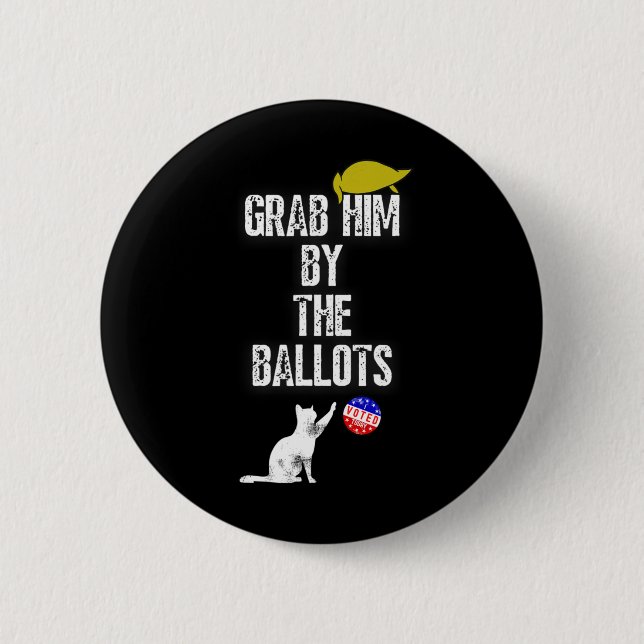 Him By The Polls Kamala Harris 47 47th President U 2 Inch Round Button (Front)