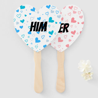 HIM OR HER BRIDE AND GROOM WEDDING  HAND FAN