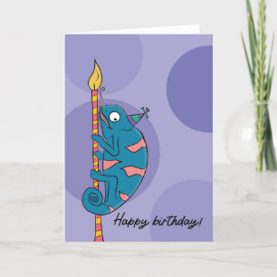 Him or Her Funny Humor Chameleon Birthday Card