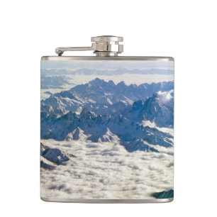 Himalaya mountains under clouds - Tibet Hip Flask
