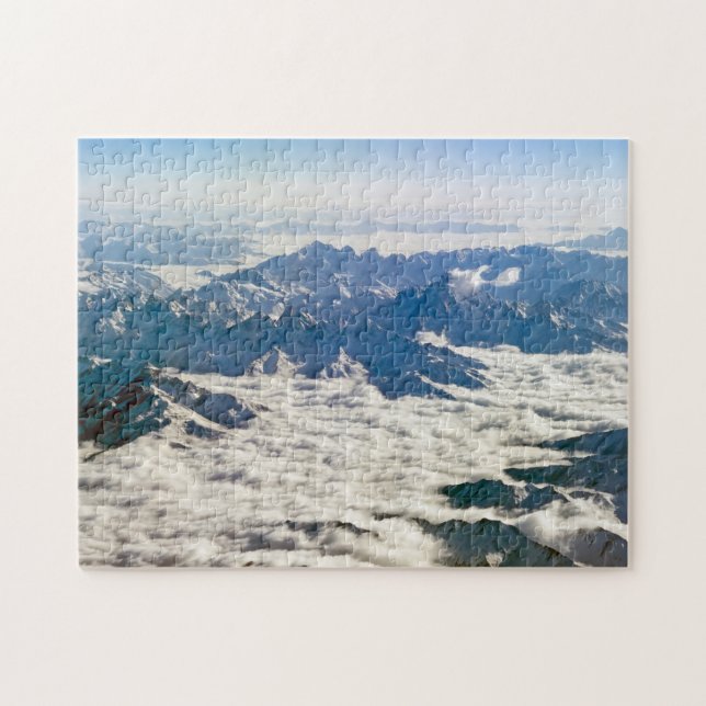 Himalaya mountains under clouds - Tibet Jigsaw Puzzle (Horizontal)