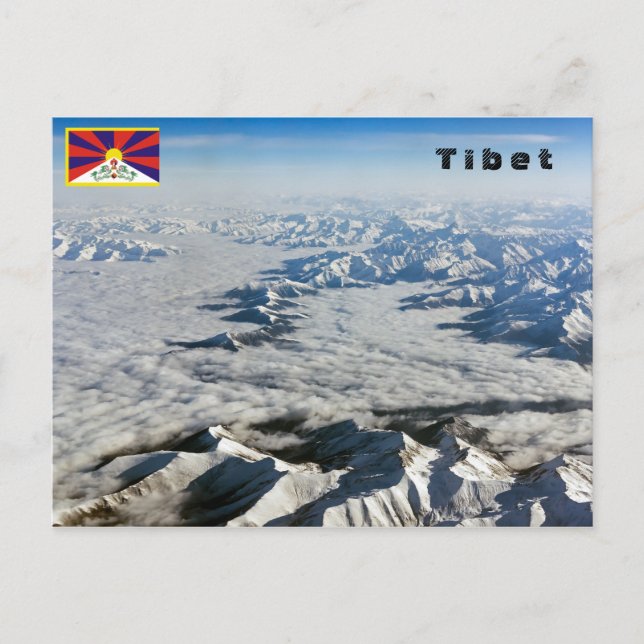 Himalaya mountains under clouds - Tibet Postcard (Front)