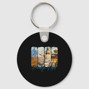 Himalaya Nepal Traveling Trip Brushstroke Souvenir Keychain