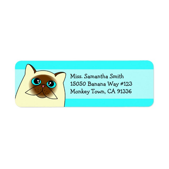 Himalaya Perse Chat Retourner l'adresse Étiquettes (Devant)