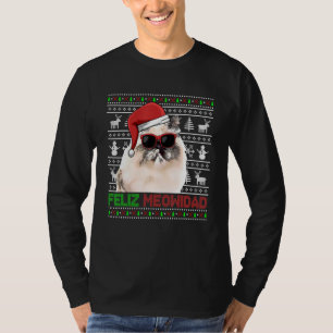 Himalayan Cat Feliz Meowidad Christmas T-Shirt