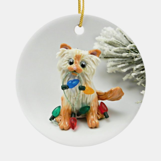 Himalayan Cat Flame-point Ceramic Ornament (Front)