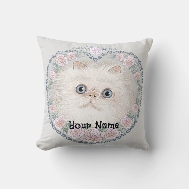 Himalayan Cat Heart  Throw Pillow (Front)
