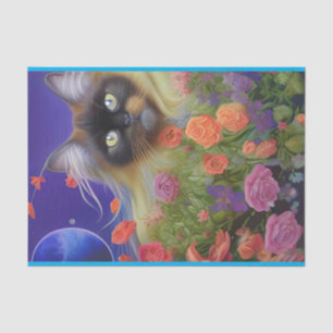 Himalayan Cat in Flowers Tissue Paper
