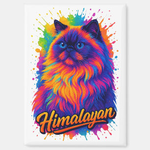 Himalayan Cat Pop Art – Colourful Neon Street-Art Magnet