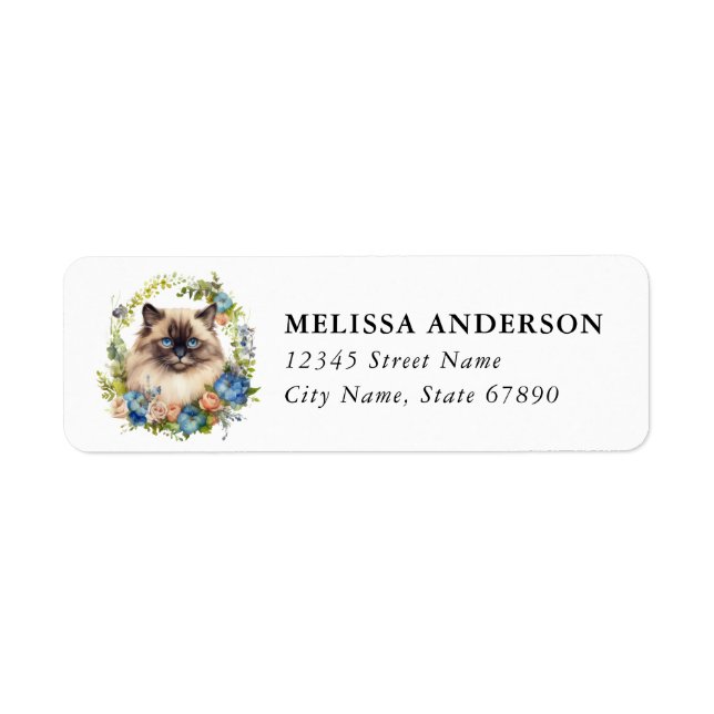 Himalayan Cat Return Address Labels (Front)