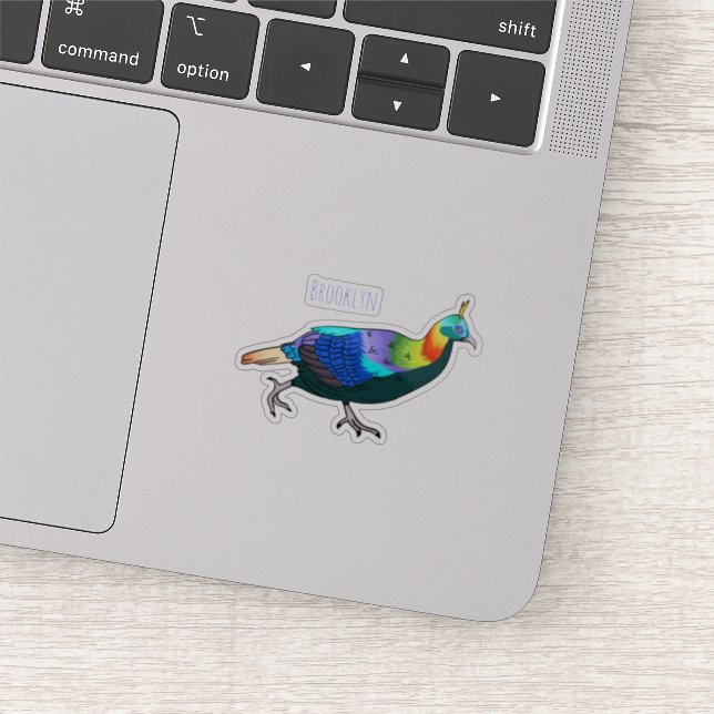 Himalayan monal bird cartoon illustration  (Detail)