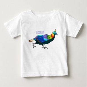 Himalayan monal bird cartoon illustration baby T-Shirt