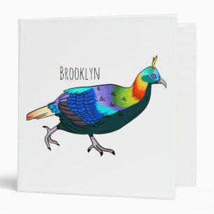Himalayan monal bird cartoon illustration binder