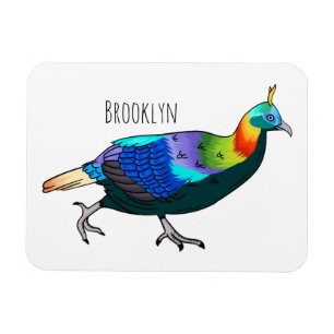 Himalayan monal bird cartoon illustration magnet