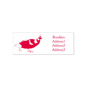Himalayan monal bird cartoon illustration  self-inking stamp