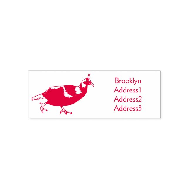 Himalayan monal bird cartoon illustration  self-inking stamp (Design)
