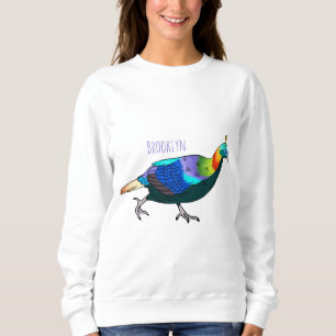 Himalayan monal bird cartoon illustration sweatshirt