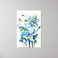 Himalayan Persian Blue Poppies Watercolor