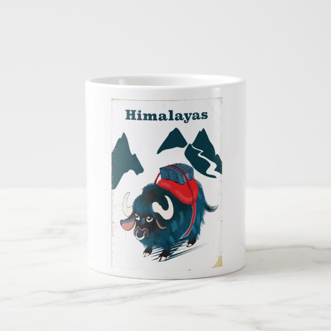 Himalayas Vintage travel poster Large Coffee Mug (Front)